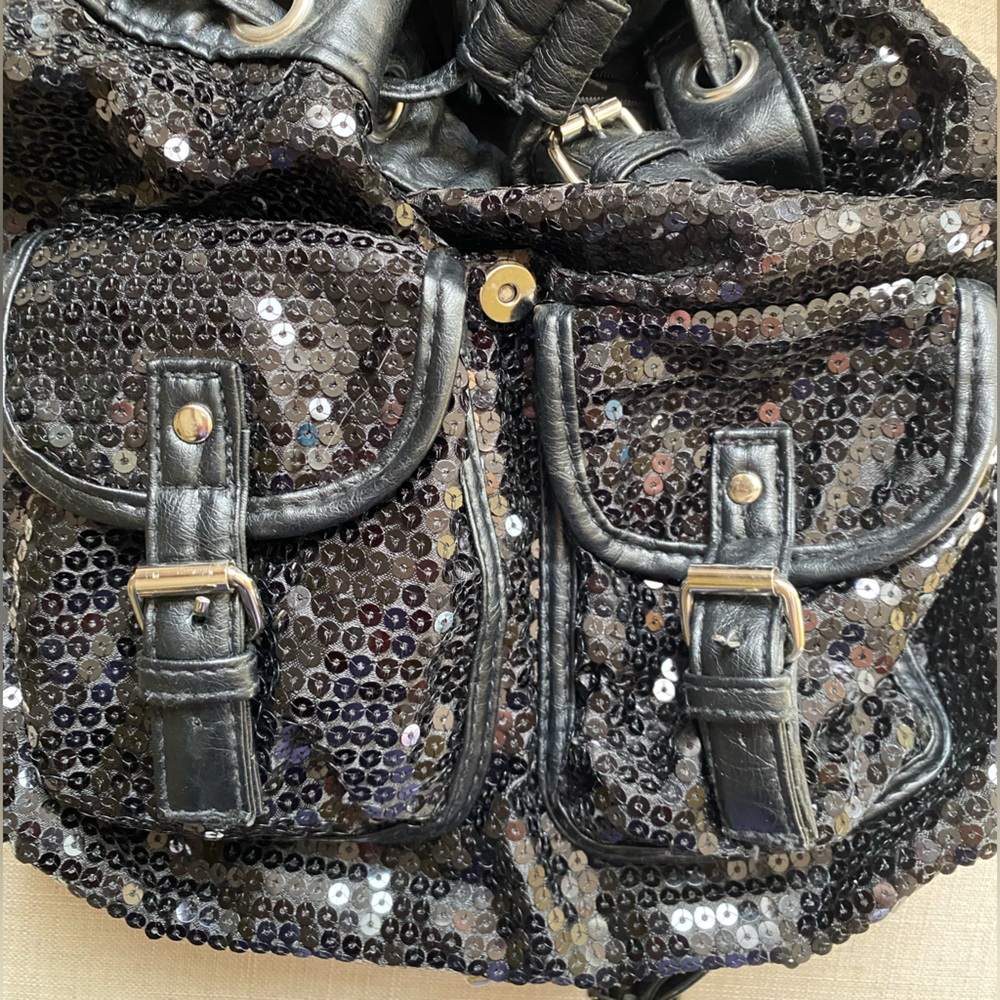 Black Sequin Backpack - image 3